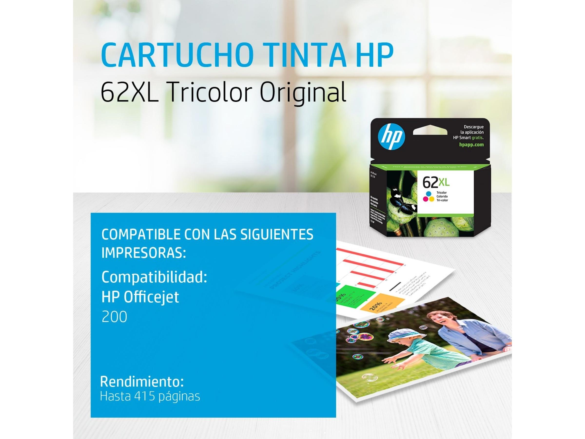 CARTUCHO DE TINTA HP 62XL TRICOLOR (C2P07AL) OJM 200